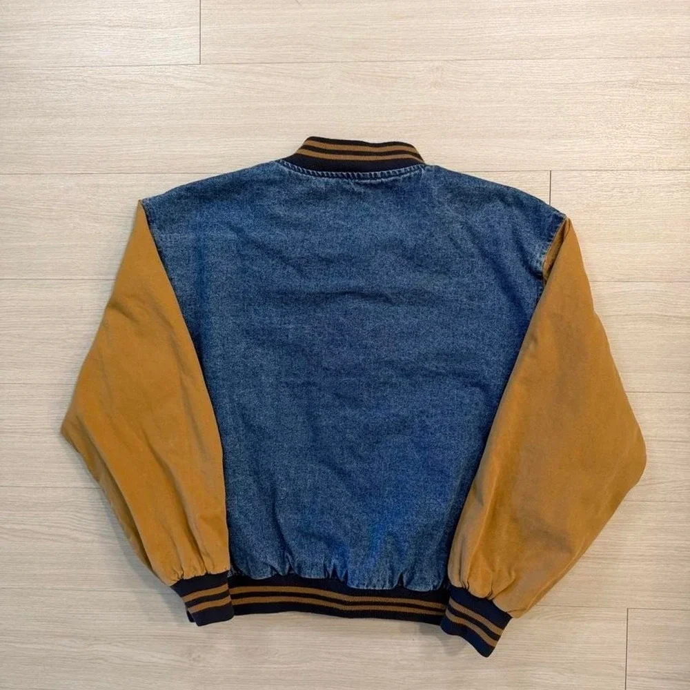 90's Dunbrooke Two Tone Regular Guy Denim Bomber Jacket Mens Size Large